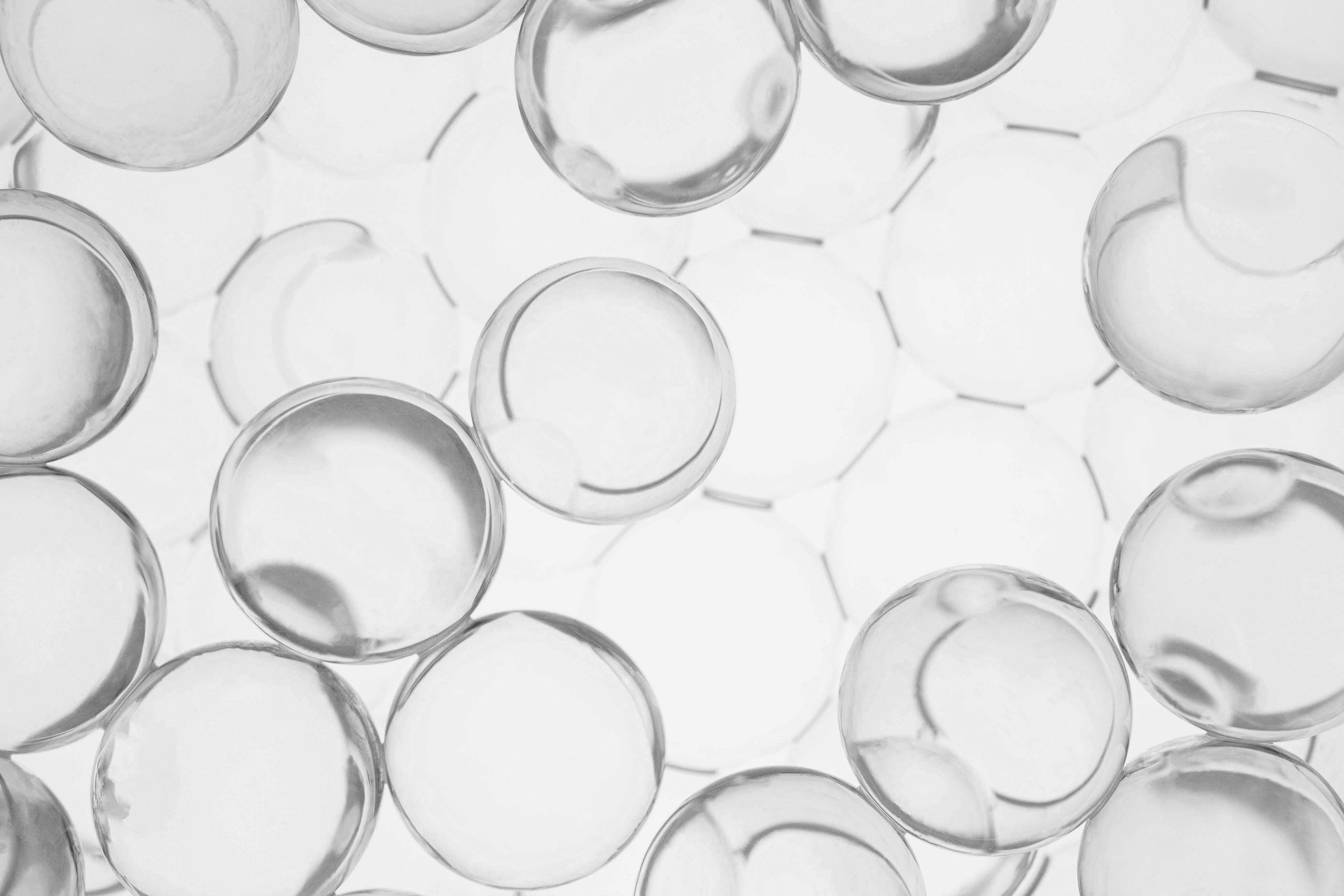 Transparent spheres representing ceramide NP molecules